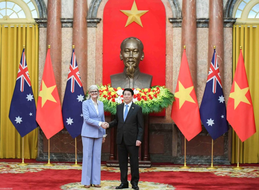 Chủ tịch nước Lương Cường chủ trì lễ đón cấp Nhà nước Toàn quyền Australia